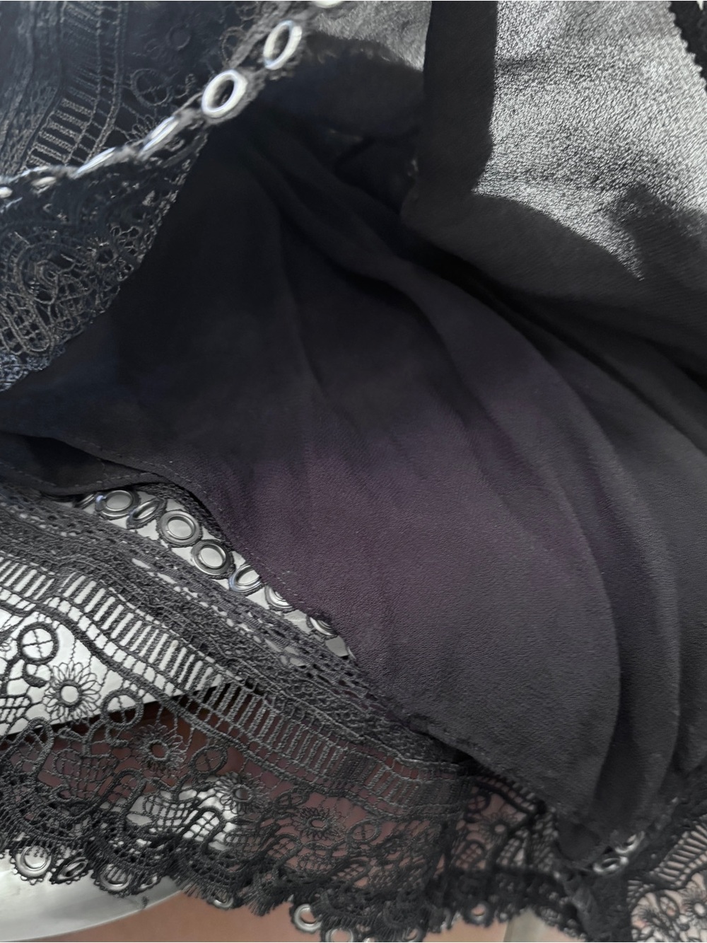 AllSaints Alicia Lace & Metal Midi Dress handkerchief hem 4 small All Saints - Picture 14 of 16